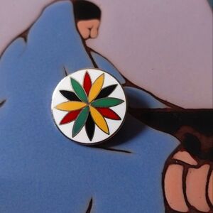 Vintage Signed Pennsylvania Dutch Hex enamel pin